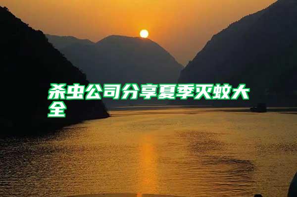 殺蟲公司分享夏季滅蚊大全