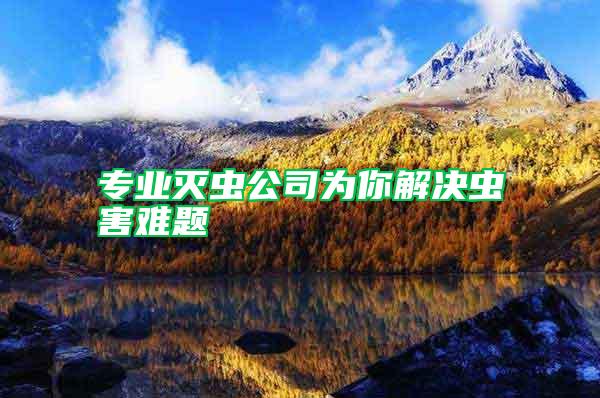 專業滅蟲公司為你解決蟲害難題