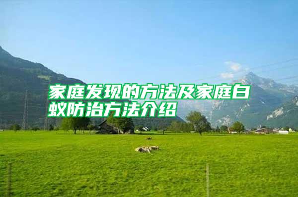 家庭發現的方法及家庭白蟻防治方法介紹