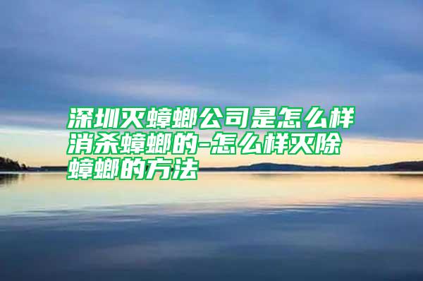 深圳滅蟑螂公司是怎么樣消殺蟑螂的-怎么樣滅除蟑螂的方法