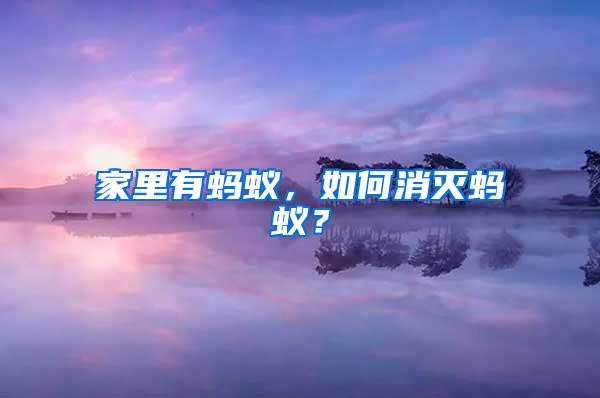 家里有螞蟻，如何消滅螞蟻？