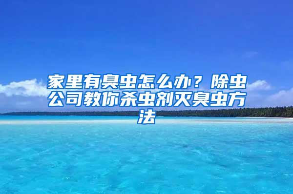 家里有臭蟲怎么辦?除蟲公司教你殺蟲劑滅臭蟲方法