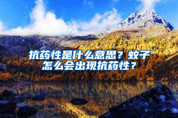 抗藥性是什么意思?蚊子怎么會出現抗藥性?