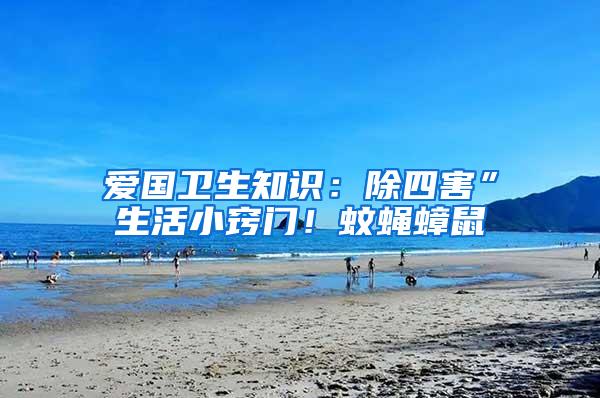 愛國衛生知識:除四害”生活小竅門!蚊蠅蟑鼠