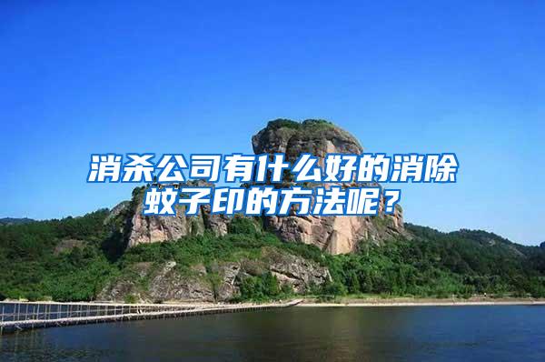消殺公司有什么好的消除蚊子印的方法呢？